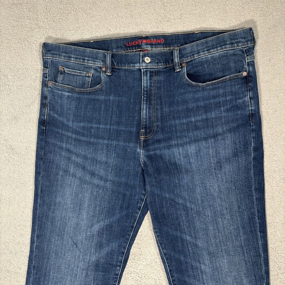 Lucky Brand Jeans Men’s Size 44x31 Athletic Fit Whiskers Grunge Skate Blue Denim - Picture 2 of 16
